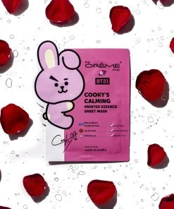 The Crème Shop X BT21 New Arrivals COOKY’S CALMING Printed Essence Sheet Mask - Infused With Bulgarian Rose Water, Glycerin, Propolis
