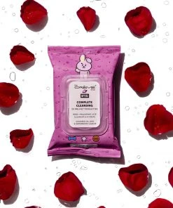 The Crème Shop X BT21 New Arrivals COOKY Complete Cleansing Towelettes - Rose & Hyaluronic Acid (20 Pre-Wet Towelettes)