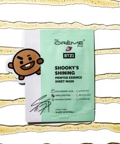 The Crème Shop X BT21 New Arrivals SHOOKY’S SHINING Printed Essence Sheet Mask - Infused With Hyaluronic Acid, Triple Peptide, Manuka Honey