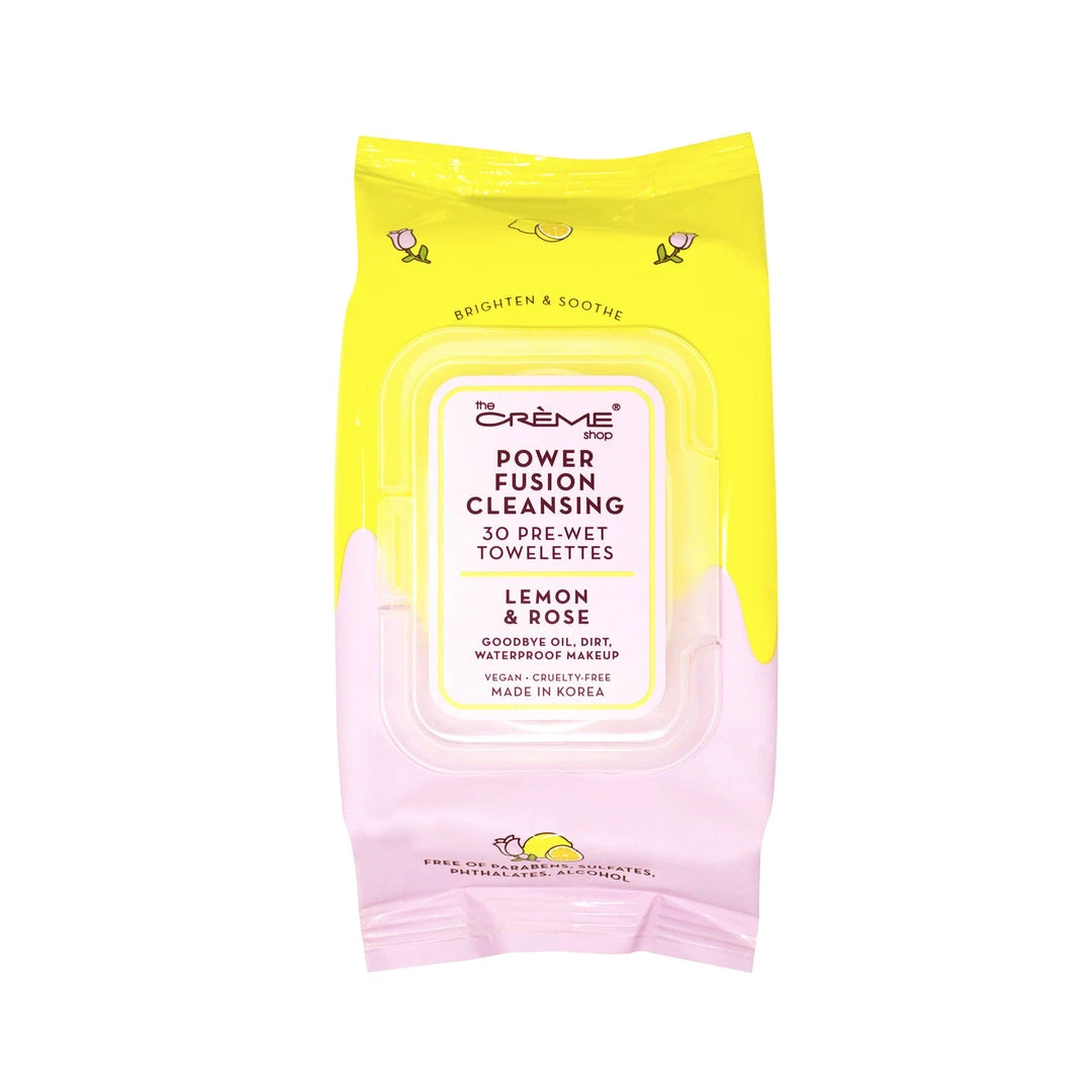 The Crème Shop Power Fusion Cleansing 30 Pre-Wet Towelettes - Lemon & Rose New Arrivals 1 The Crème Shop Power Fusion Cleansing 30 Pre-Wet Towelettes - Lemon & Rose New Arrivals