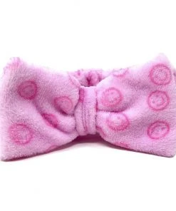 The Crème Shop Pink Teddy Headyband™ With Smiley Faces | Cruelty-Free & Vegan