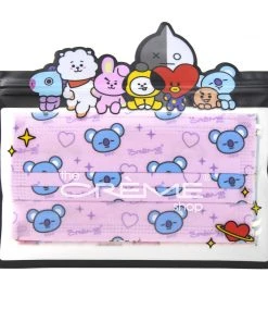 The Crème Shop X BT21 The Crème Shop | BT21: 3-Ply Disposable Protective Face Masks (Set Of 14) + 2 Reusable Pouches - Assorted Pastel New Arrivals