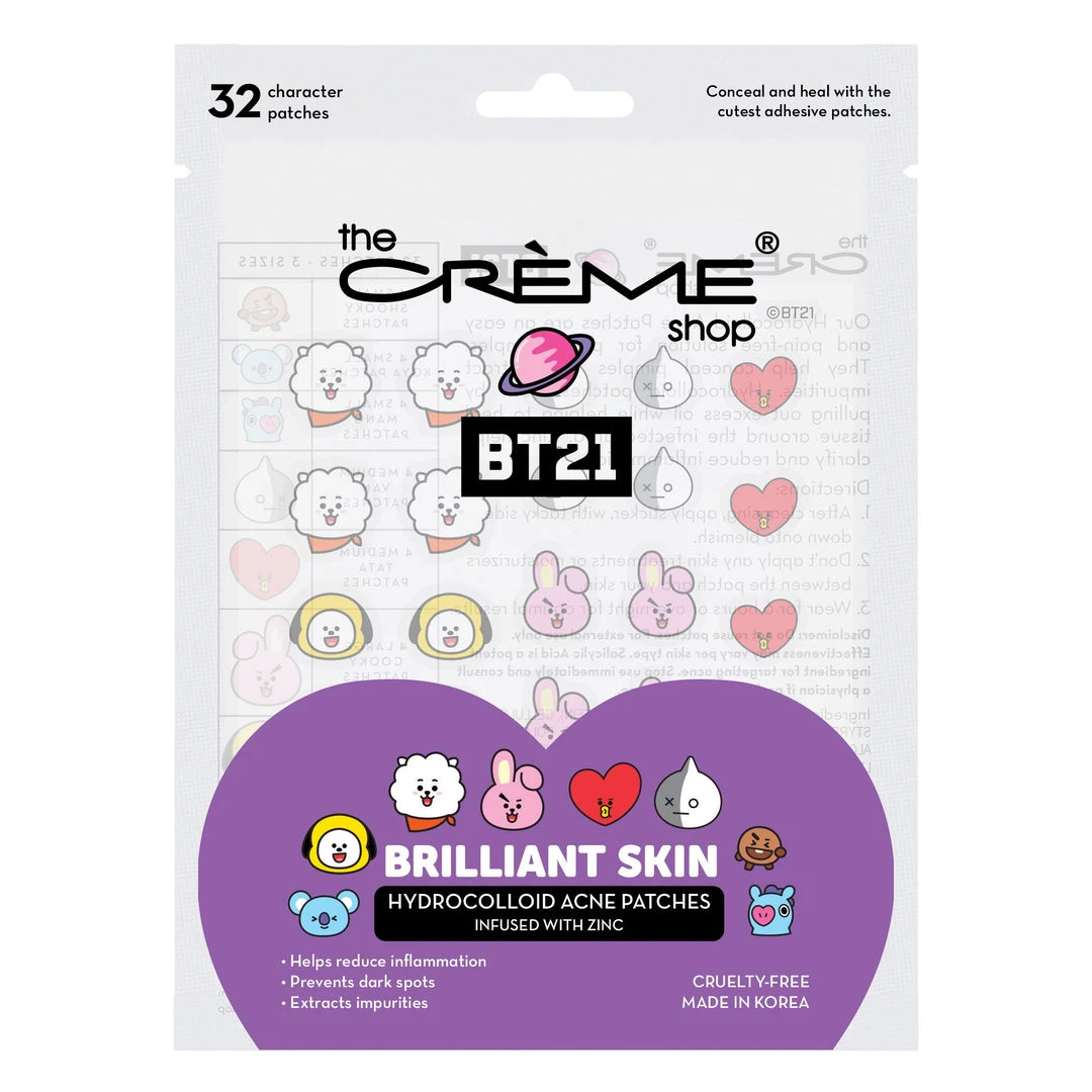 The Crème Shop X BT21 The Crème Shop | BT21: Brilliant Skin - Hydrocolloid Acne Patches | Infused With Zinc 6 The Crème Shop X BT21 The Crème Shop | BT21: Brilliant Skin - Hydrocolloid Acne Patches | Infused With Zinc