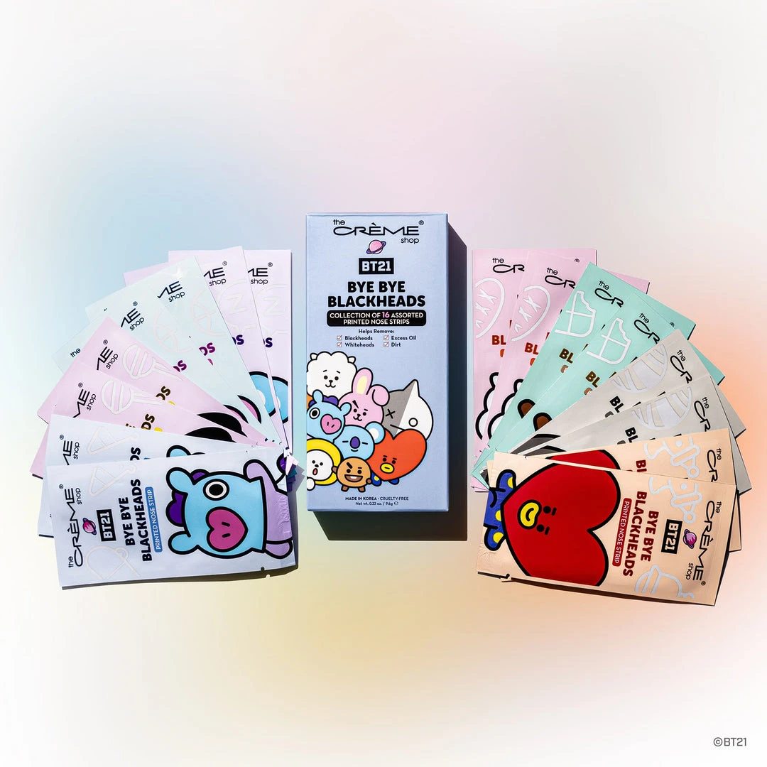 The Crème Shop X BT21 The Crème Shop | BT21: Bye Bye Blackheads - Printed Pore Strips (Set Of 16) New Arrivals 1 The Crème Shop X BT21 The Crème Shop | BT21: Bye Bye Blackheads - Printed Pore Strips (Set Of 16) New Arrivals
