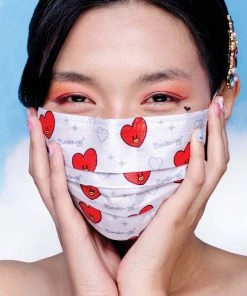 The Crème Shop X BT21 The Crème Shop | BT21: 3-Ply Disposable Protective Face Masks (Set Of 14) + 2 Reusable Pouches - Assorted Pastel New Arrivals