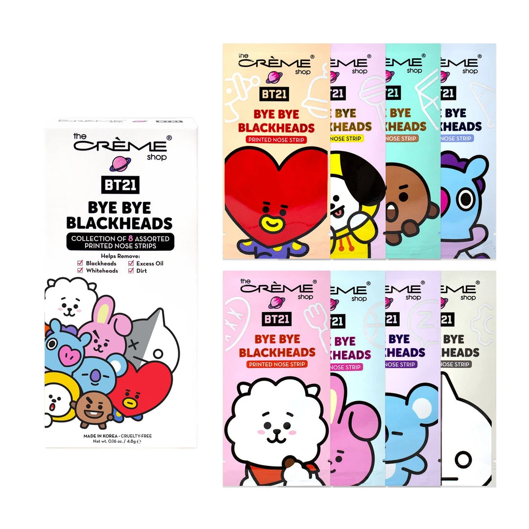 The Crème Shop X BT21 The Crème Shop | BT21: Bye Bye Blackheads - Printed Pore Strips (Set Of 8) 3 The Crème Shop X BT21 The Crème Shop | BT21: Bye Bye Blackheads - Printed Pore Strips (Set Of 8)