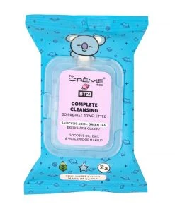 The Crème Shop X BT21 New Arrivals KOYA Complete Cleansing Towelettes - Salicylic Acid & Green Tea (20 Pre-Wet Towelettes)
