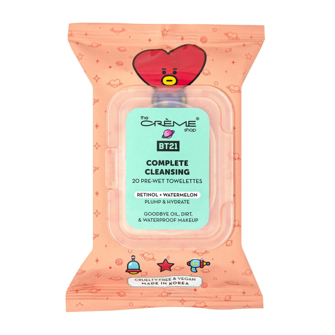 The Crème Shop X BT21 TATA Complete Cleansing Towelettes - Retinol & Watermelon (20 Pre-Wet Towelettes) New Arrivals 2 The Crème Shop X BT21 TATA Complete Cleansing Towelettes - Retinol & Watermelon (20 Pre-Wet Towelettes) New Arrivals