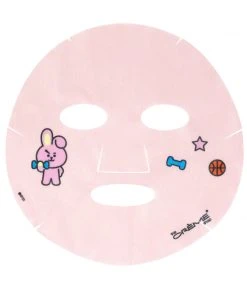 The Crème Shop X BT21 New Arrivals COOKY’S CALMING Printed Essence Sheet Mask - Infused With Bulgarian Rose Water, Glycerin, Propolis