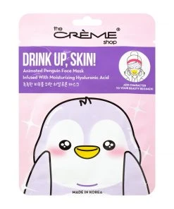 The Crème Shop New Arrivals Drink Up, Skin! Animated Penguin Face Mask - Infused With Moisturizing Hyaluronic Acid