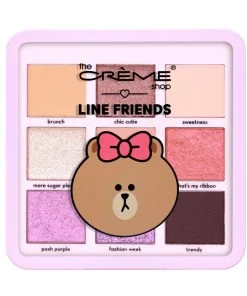 The Crème Shop X LINE FRIENDS CHOCO’S SWEET & LOVELY Eyeshadow Palette | 9 Rosy Multi-Finish Shades