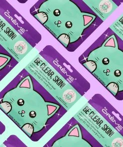 The Crème Shop Be Clear, Skin! Animated Kitten Face Mask - Acne Fighting Witch Hazel Skincare