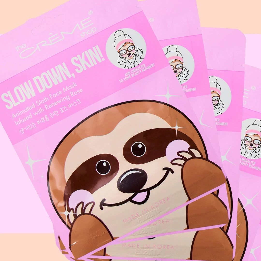The Crème Shop Skincare Slow Down, Skin! Animated Sloth Face Mask - Renewing Rose 1 The Crème Shop Skincare Slow Down, Skin! Animated Sloth Face Mask - Renewing Rose