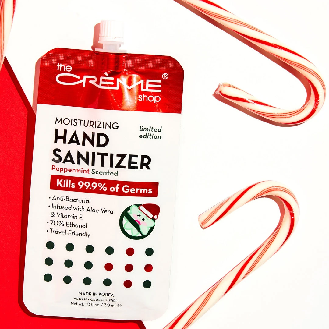The Crème Shop Moisturizing Hand Sanitizer - Peppermint Scented (Holiday Edition) 1 The Crème Shop Moisturizing Hand Sanitizer - Peppermint Scented (Holiday Edition)