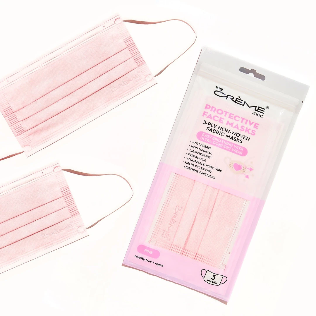 The Crème Shop New Arrivals 3-Ply Protective Face Mask - Pink (Disposable) 3 The Crème Shop New Arrivals 3-Ply Protective Face Mask - Pink (Disposable)