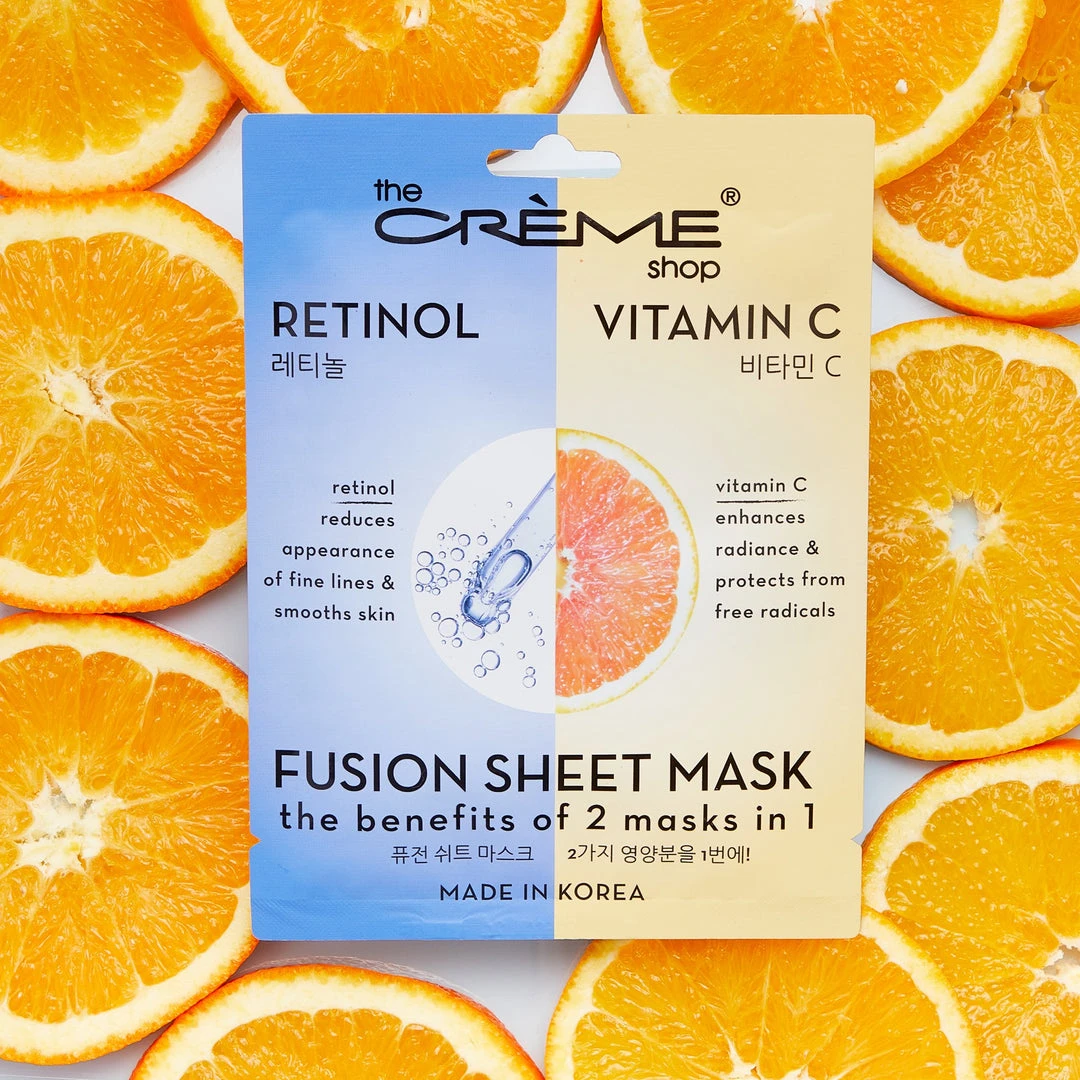 The Crème Shop New Arrivals Retinol & Vitamin C Fusion Sheet Mask 1 The Crème Shop New Arrivals Retinol & Vitamin C Fusion Sheet Mask