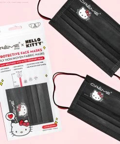 The Crème Shop X Sanrio Hello Kitty 3-Ply Disposable Protective Face Mask | Iconic Black New Arrivals