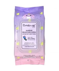 The Crème Shop Juicy Makeup Removing Wipes | Soothing Rose Water (Narwhal)