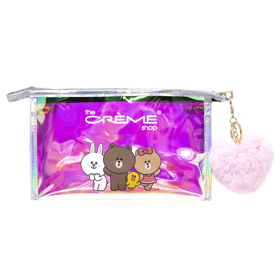 The Crème Shop X LINE FRIENDS LINE FRIENDS Makeup Pouch With Plush Heart Keychain 2 The Crème Shop X LINE FRIENDS LINE FRIENDS Makeup Pouch With Plush Heart Keychain
