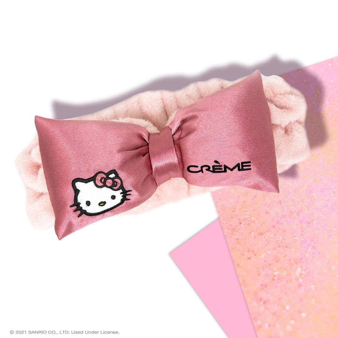 The Crème Shop X Sanrio Hello Kitty Pink Satin Plush Spa Headband | Cruelty-Free & Vegan New Arrivals 1 The Crème Shop X Sanrio Hello Kitty Pink Satin Plush Spa Headband | Cruelty-Free & Vegan New Arrivals