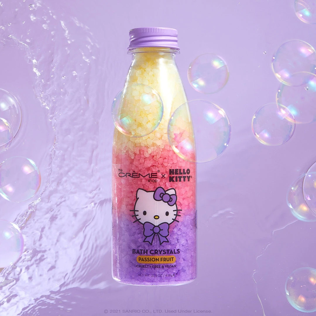 The Crème Shop X Sanrio Hello Kitty Bath Crystals - Passion Fruit | Cruelty-Free & Vegan New Arrivals 1 The Crème Shop X Sanrio Hello Kitty Bath Crystals - Passion Fruit | Cruelty-Free & Vegan New Arrivals