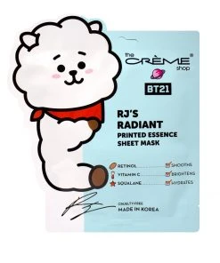 The Crème Shop X BT21 RJ’S RADIANT Printed Essence Sheet Mask - Infused With Retinol, Vitamin C, Squalane