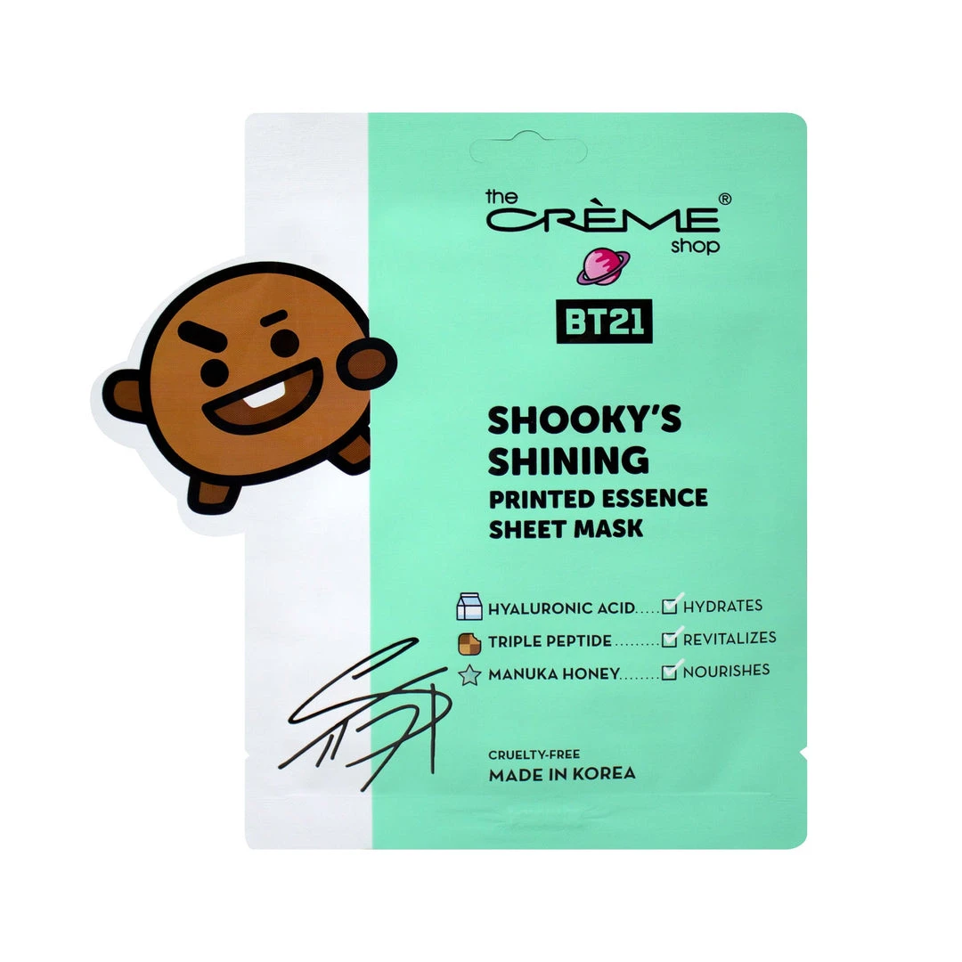 The Crème Shop X BT21 New Arrivals SHOOKY’S SHINING Printed Essence Sheet Mask - Infused With Hyaluronic Acid, Triple Peptide, Manuka Honey 3 The Crème Shop X BT21 New Arrivals SHOOKY’S SHINING Printed Essence Sheet Mask - Infused With Hyaluronic Acid, Triple Peptide, Manuka Honey