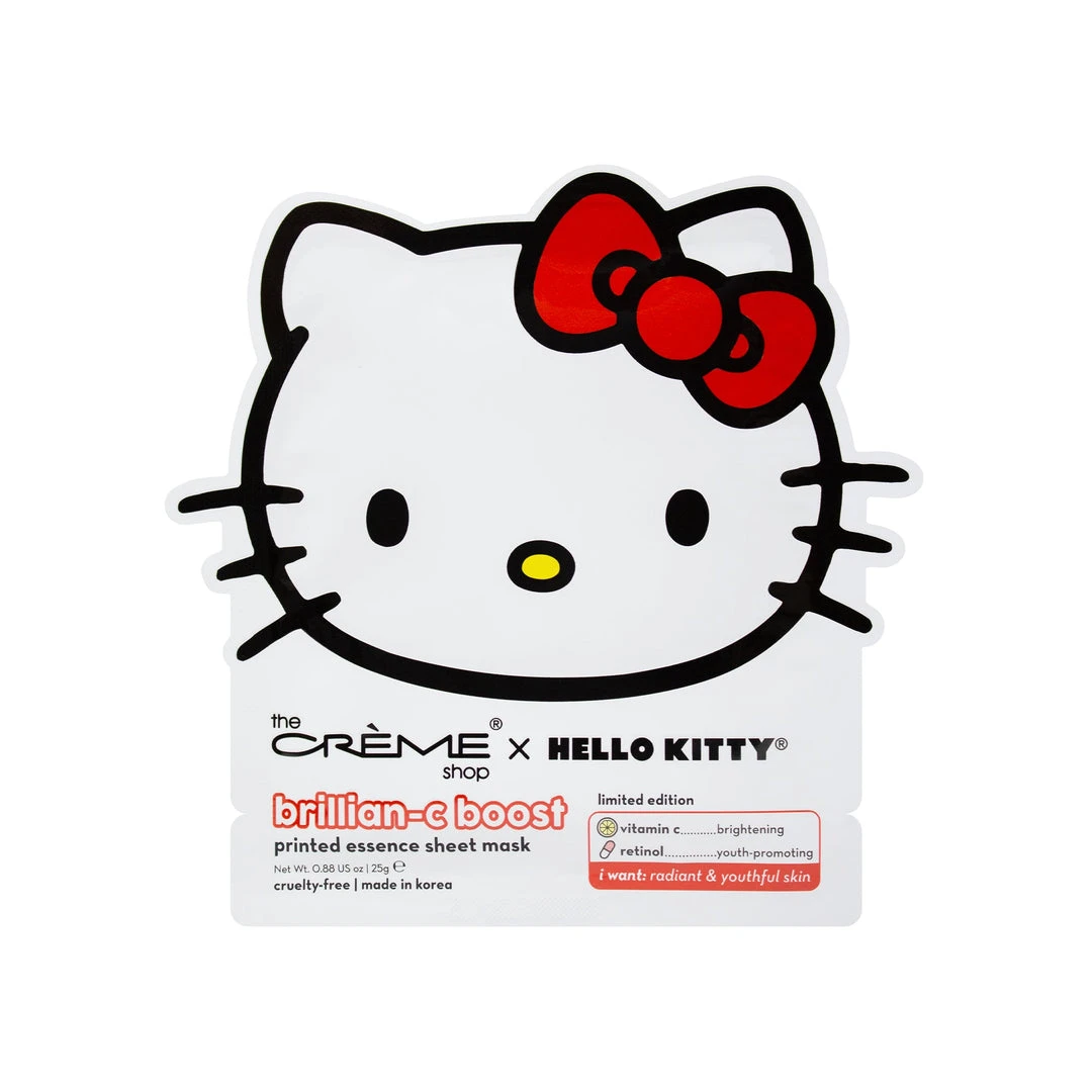 The Crème Shop X Sanrio The Crème Shop X Hello Kitty Brillian-C Boost Printed Essence Sheet Mask New Arrivals 2 The Crème Shop X Sanrio The Crème Shop X Hello Kitty Brillian-C Boost Printed Essence Sheet Mask New Arrivals