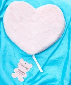 The Crème Shop Teddy Bag Plush Makeup Pouch - Sweetheart