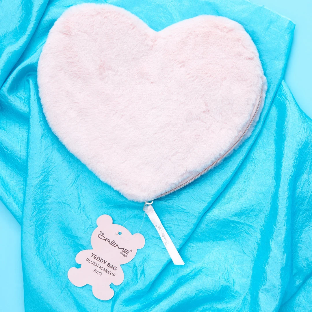 The Crème Shop Teddy Bag Plush Makeup Pouch - Sweetheart 2 The Crème Shop Teddy Bag Plush Makeup Pouch - Sweetheart