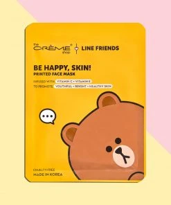 The Crème Shop X LINE FRIENDS New Arrivals Be Happy, Skin! BROWN Printed Essence Sheet Mask | Vitamin C + Vitamin E