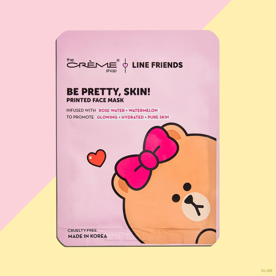 The Crème Shop X LINE FRIENDS Be Pretty, Skin! CHOCO Printed Essence Sheet Mask | Rose Water + Watermelon 1 The Crème Shop X LINE FRIENDS Be Pretty, Skin! CHOCO Printed Essence Sheet Mask | Rose Water + Watermelon