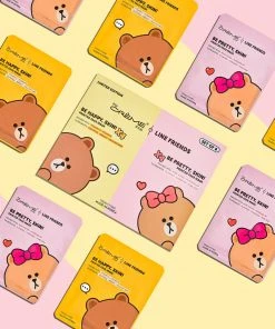 The Crème Shop X LINE FRIENDS BROWN & CHOCO Printed Essence Sheet Mask Collection, Set Of 8 ($32 Value)