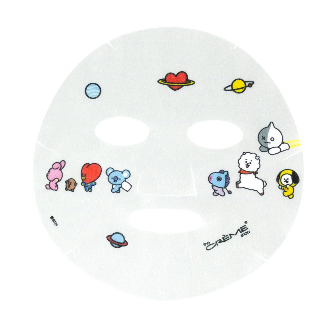 The Crème Shop X BT21 New Arrivals UNIVERSTAR’S WORLD Printed Essence Sheet Mask - Infused With Hyaluronic Acid, Collagen, AHA 2 The Crème Shop X BT21 New Arrivals UNIVERSTAR’S WORLD Printed Essence Sheet Mask - Infused With Hyaluronic Acid, Collagen, AHA
