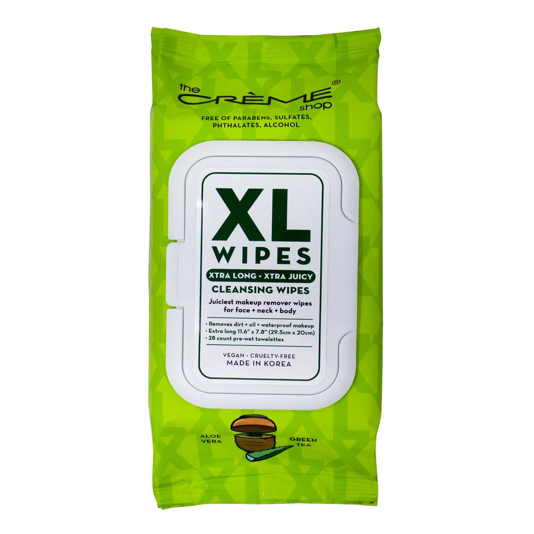 The Crème Shop XL Makeup Removing Cleansing Wipes - Aloe Vera & Green Tea 1 The Crème Shop XL Makeup Removing Cleansing Wipes - Aloe Vera & Green Tea