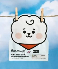The Crème Shop X BT21 BABY New Arrivals SOFT Like Baby RJ Printed Essence Sheet Mask (Vitamin C, Bakuchiol, Lychee)