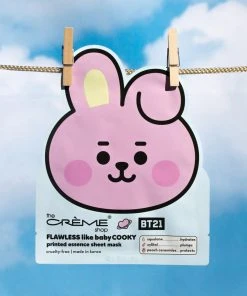The Crème Shop X BT21 BABY New Arrivals FLAWLESS Like Baby COOKY Printed Essence Sheet Mask (Squalane, Xylitol, Peach Ceramides)