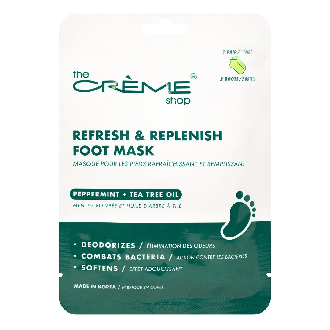 The Crème Shop Refresh & Replenish Foot Mask | Peppermint + Tea Tree Oil New Arrivals 1 The Crème Shop Refresh & Replenish Foot Mask | Peppermint + Tea Tree Oil New Arrivals