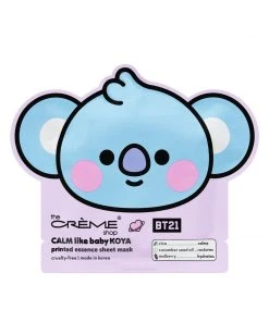 The Crème Shop X BT21 BABY New Arrivals CALM Like Baby KOYA Printed Essence Sheet Mask (Cica, Cucumber Seed Oil, Mulberry)