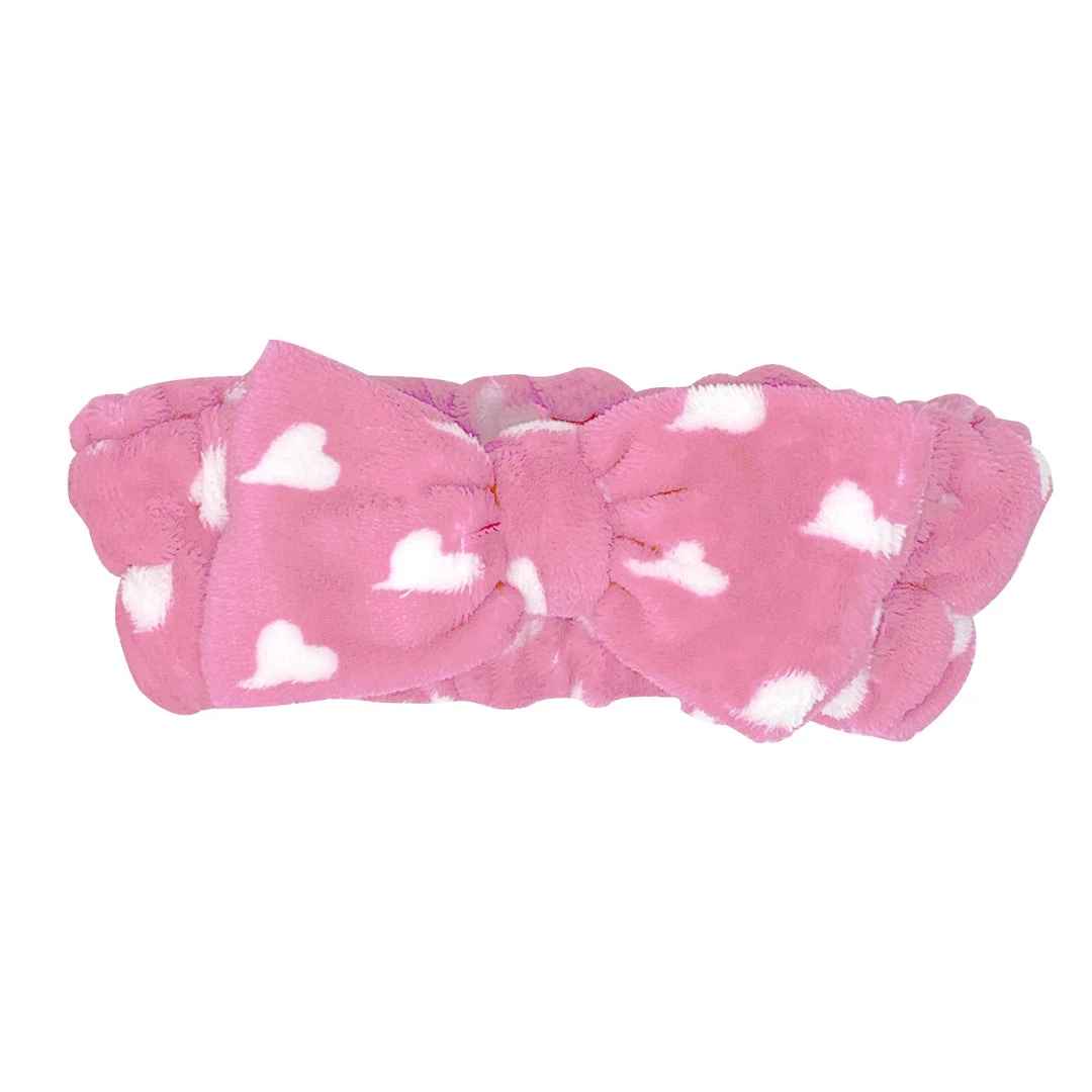 The Crème Shop Hot Pink Teddy Headyband™ With White Hearts | Cruelty-Free & Vegan Body & Spa The Crème Shop Hot Pink Teddy Headyband™ With White Hearts | Cruelty-Free & Vegan Body & Spa