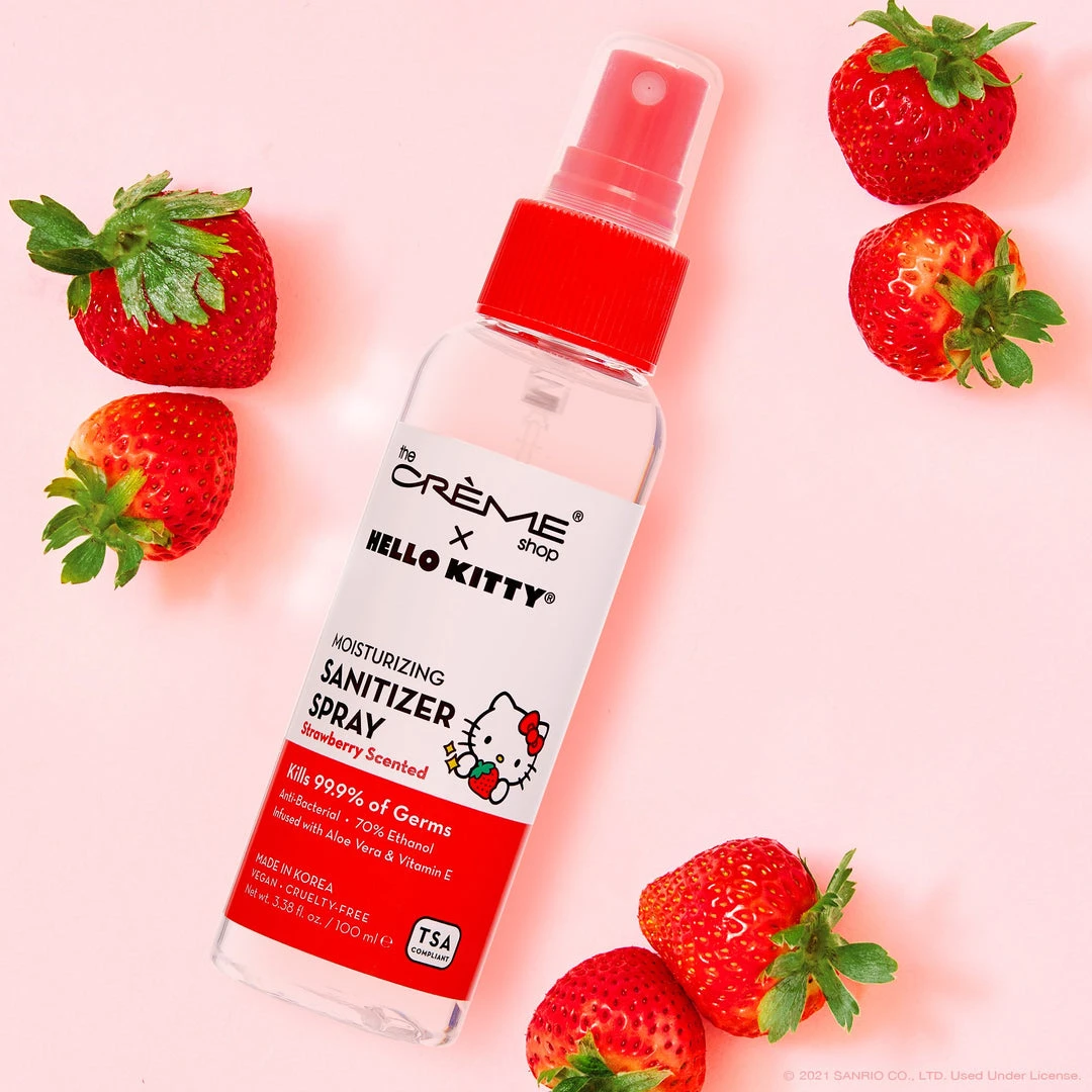 The Crème Shop X Sanrio The Crème Shop X Hello Kitty Sanitizer Spray | Strawberry Scented New Arrivals 1 The Crème Shop X Sanrio The Crème Shop X Hello Kitty Sanitizer Spray | Strawberry Scented New Arrivals