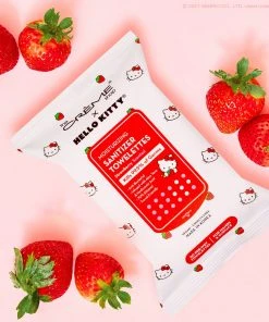 The Crème Shop X Sanrio Hello Kitty Strawberry Scented Moisturizing Sanitizer Towelettes | 20 Pre-Wet Wipes For Hands & Surfaces New Arrivals
