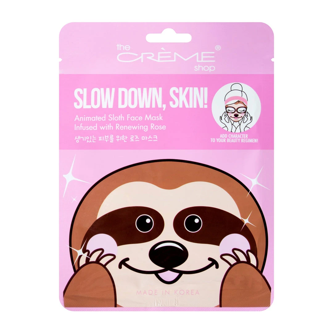 The Crème Shop Skincare Slow Down, Skin! Animated Sloth Face Mask - Renewing Rose 2 The Crème Shop Skincare Slow Down, Skin! Animated Sloth Face Mask - Renewing Rose